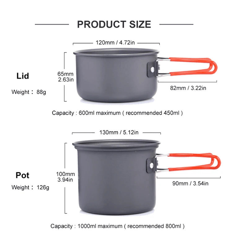 Widesea Ultralight Camping Cooking Utensils And Pot Set For Travel