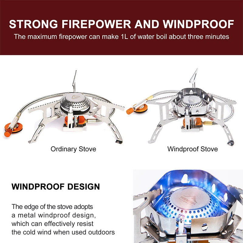 Widesea Windproof Gas Burner Camping Stove For Outdoor Cooking