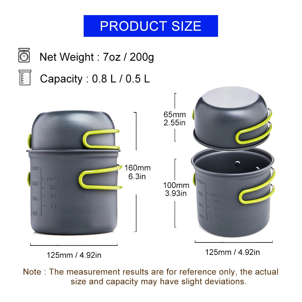 Widesea Ultralight Camping Cooking Utensils And Pot Set For Travel