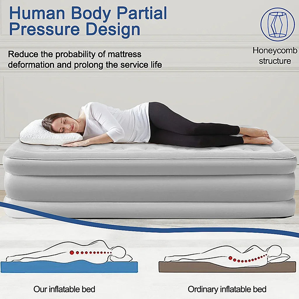 2 Person Built-In Pump Camping Mattress PVC Inflatable