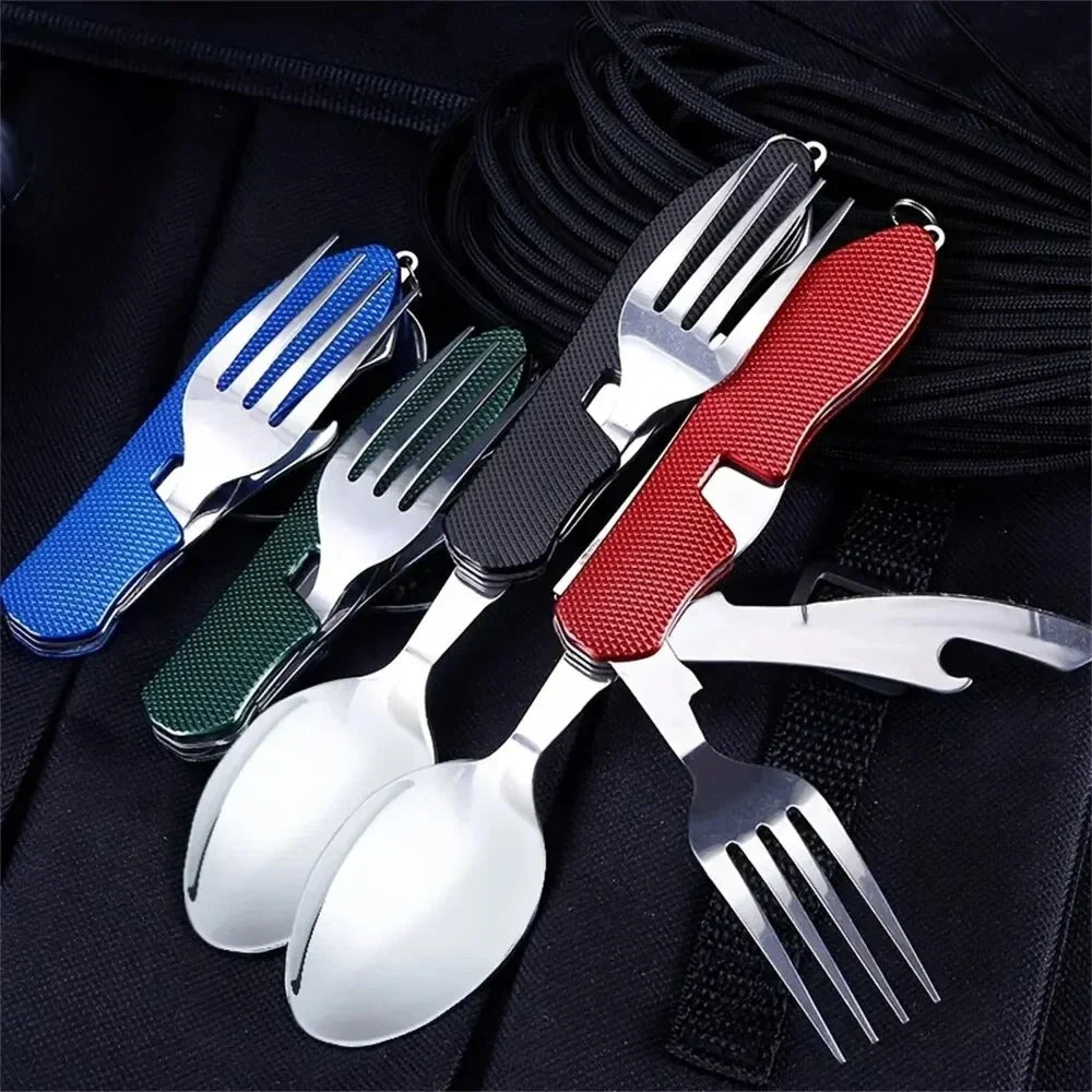 Foldable Camping Utensil Set Knife Fork Spoon For Outdoor Travel