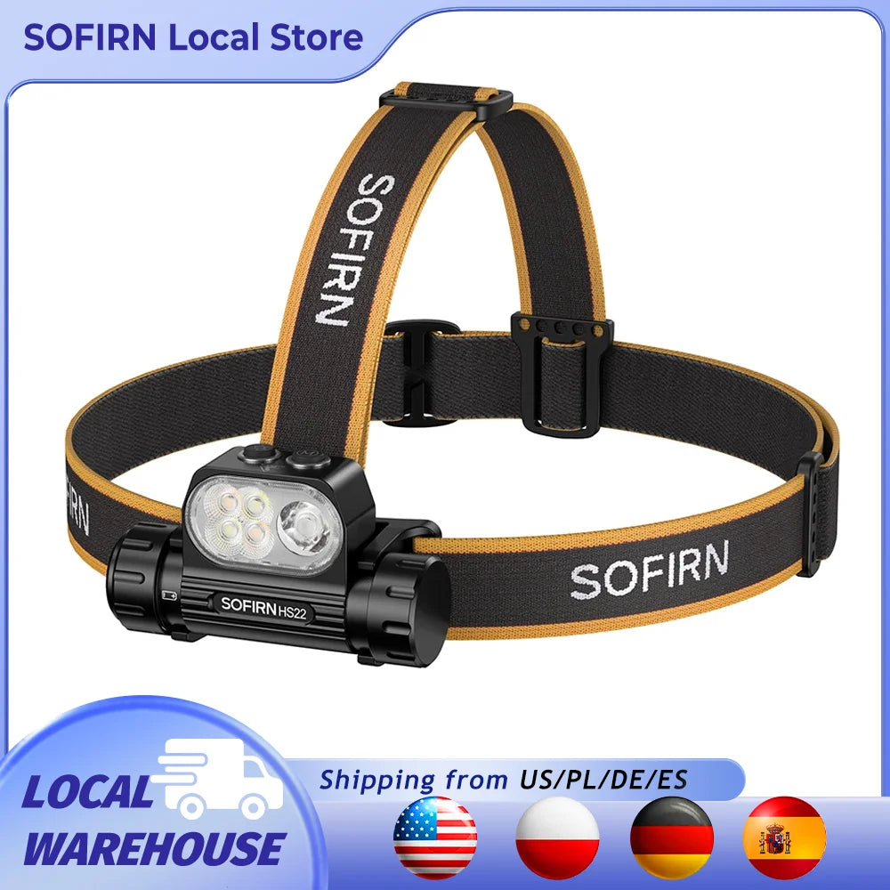 Sofirn HS22 Headlamp 2500 Lumen USB Charger Dual Switch