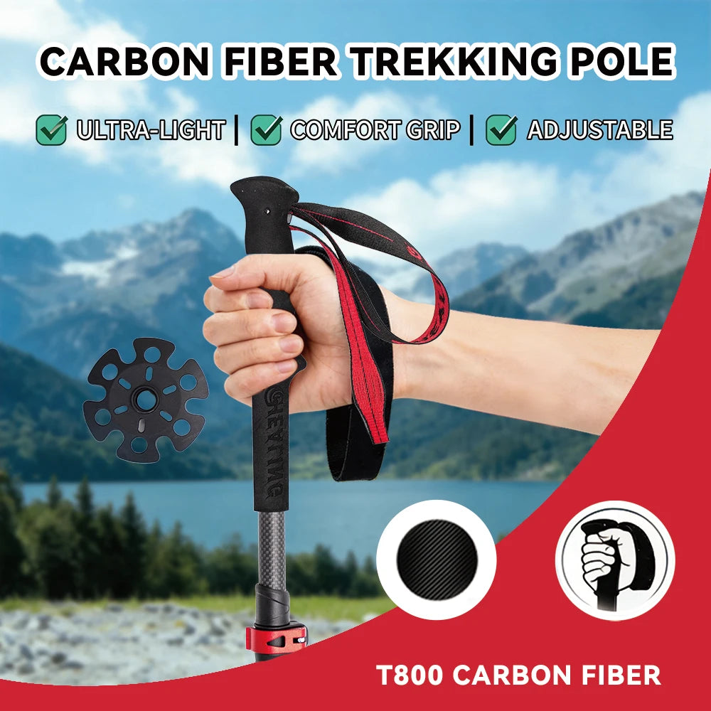 Okhealing Ultralight Carbon Fiber Trekking Poles With Shock Absorption