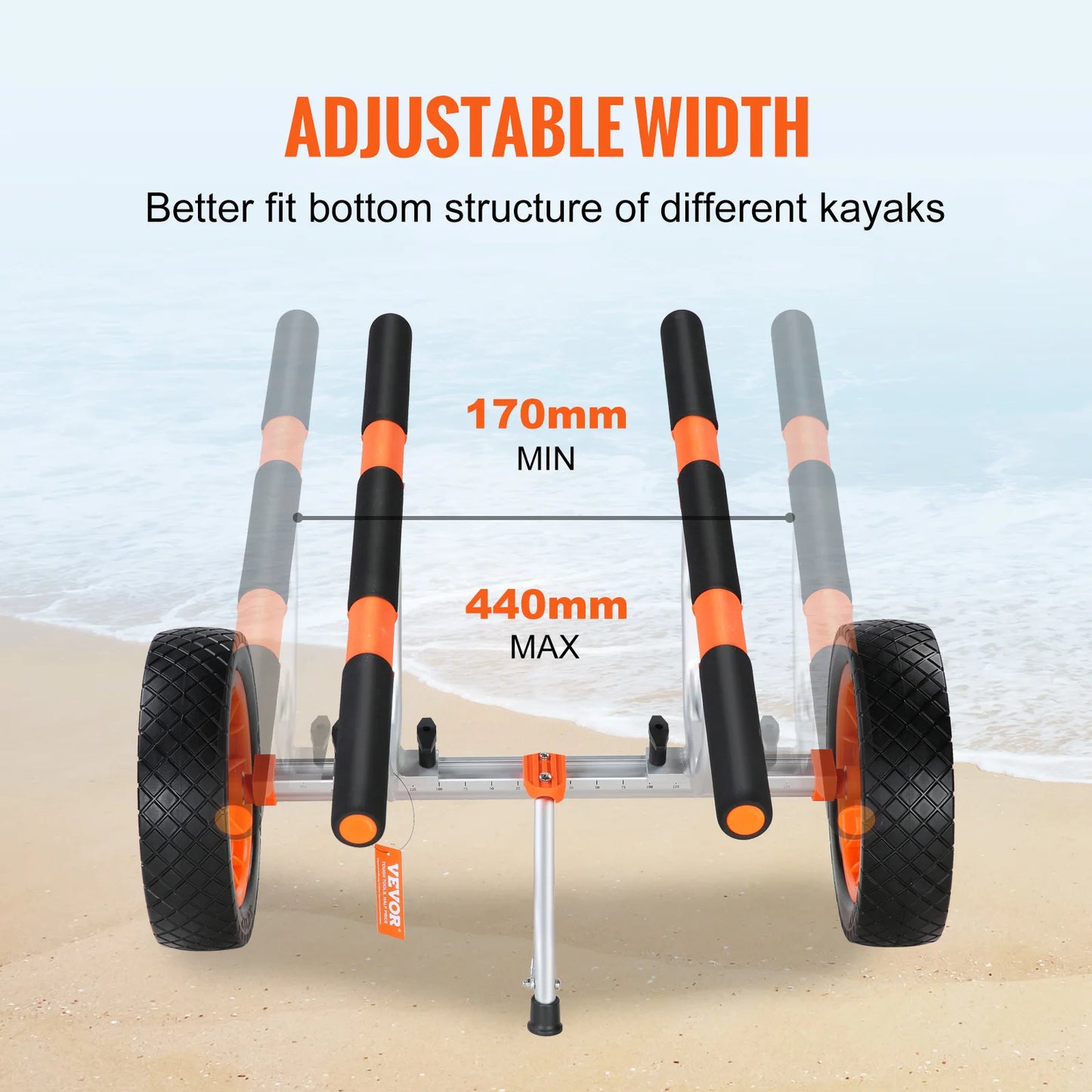 SucceBuy Kayak Cart 450lbs Detachable Canoe Trolley Adjustable Width