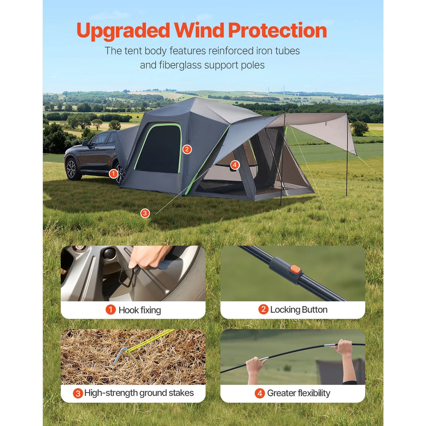SucceBuy SUV Tent Waterproof Double Layer Design For Camping