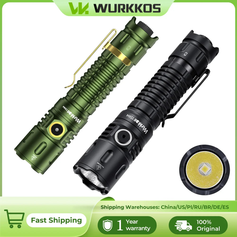Wurkkos TD04 21700 Rechargeable Dual Mode Flashlight USB C
