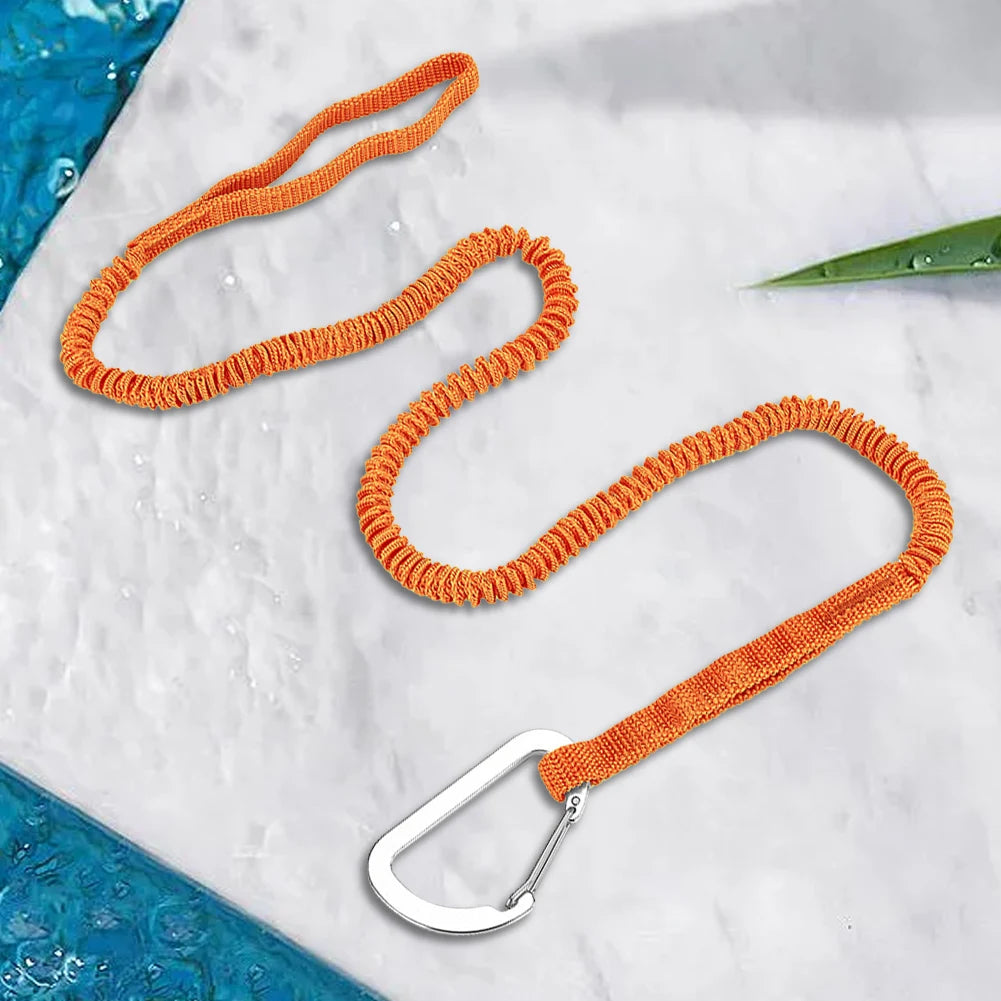 MOJOYCE Kayak Paddle Leash Adjustable Elastic Lanyard