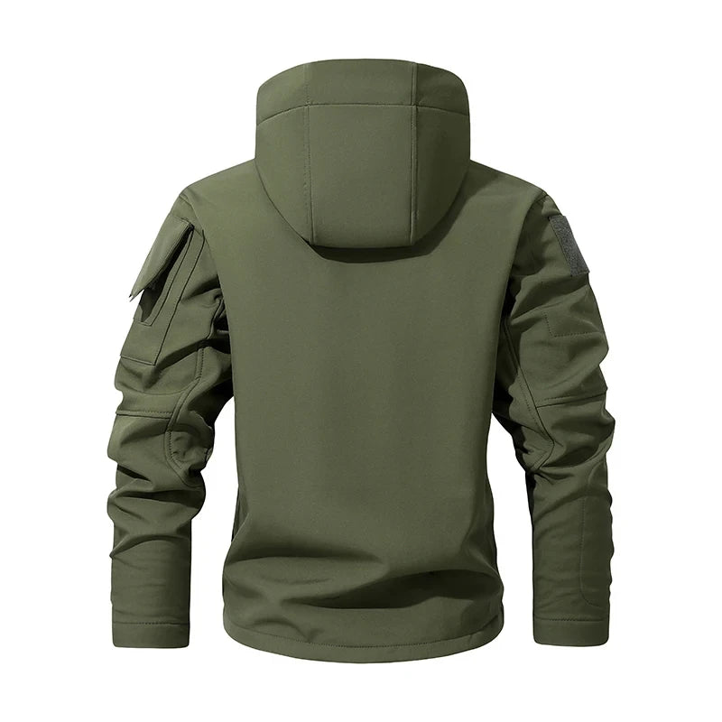 Chrck Men's Waterproof Windproof Softshell Hiking Jacket Set With Fleece