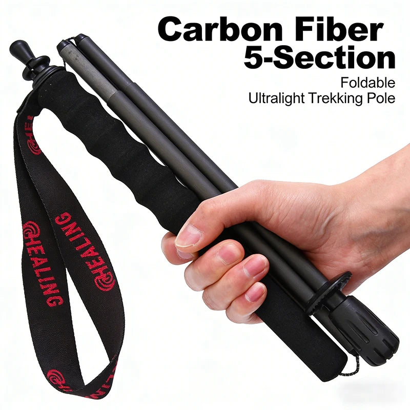 OKHEALINGCN Ultralight Carbon Fiber Trekking Poles 2 Pack