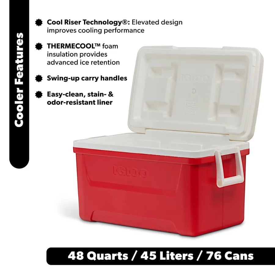 Hard Sided Ice Chest Cooler For Outdoor Camping Tailgating Insulated