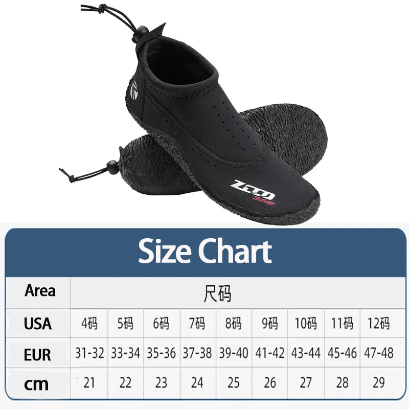 3mm Neoprene Short Diving Boots For Scuba Snorkeling Water Shoes