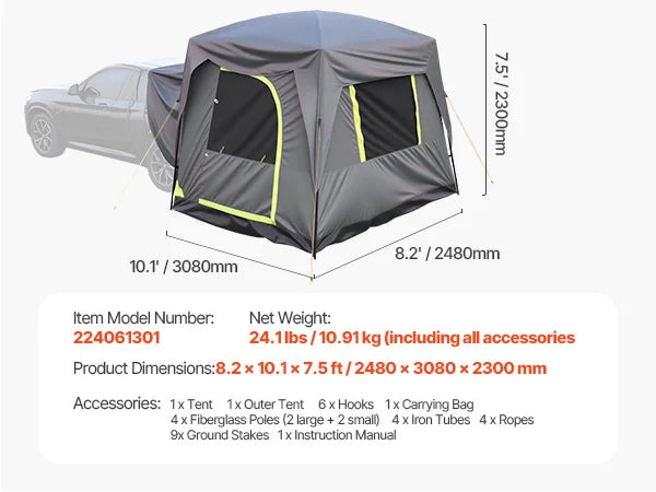 SucceBuy SUV Tent Waterproof Double Layer Design For Camping