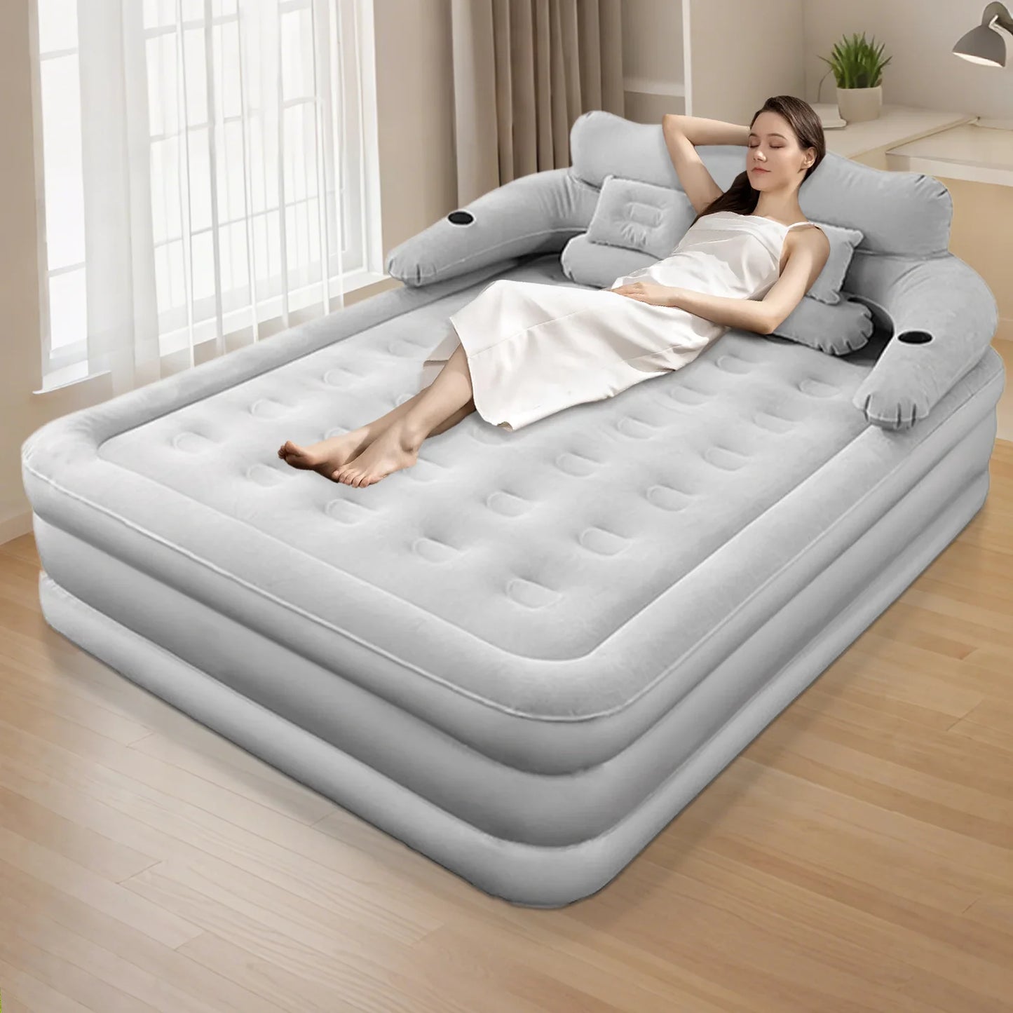2 Person Built-In Pump Camping Mattress PVC Inflatable