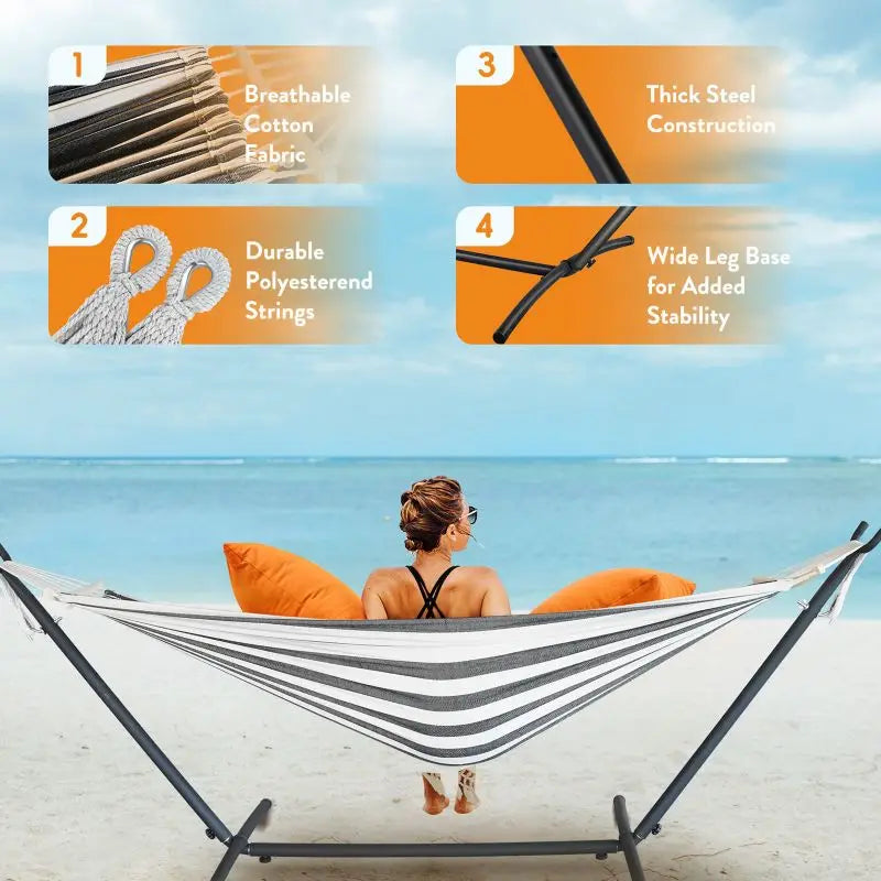 GYROOR Adjustable Stand Hammock With 600Lb Capacity And Storage Bag