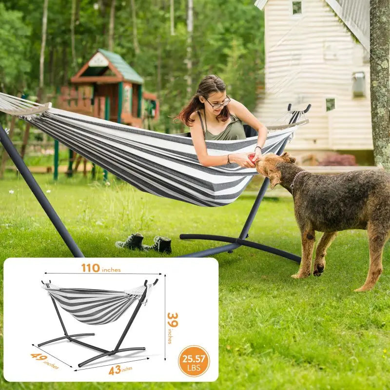 GYROOR Adjustable Stand Hammock With 600Lb Capacity And Storage Bag