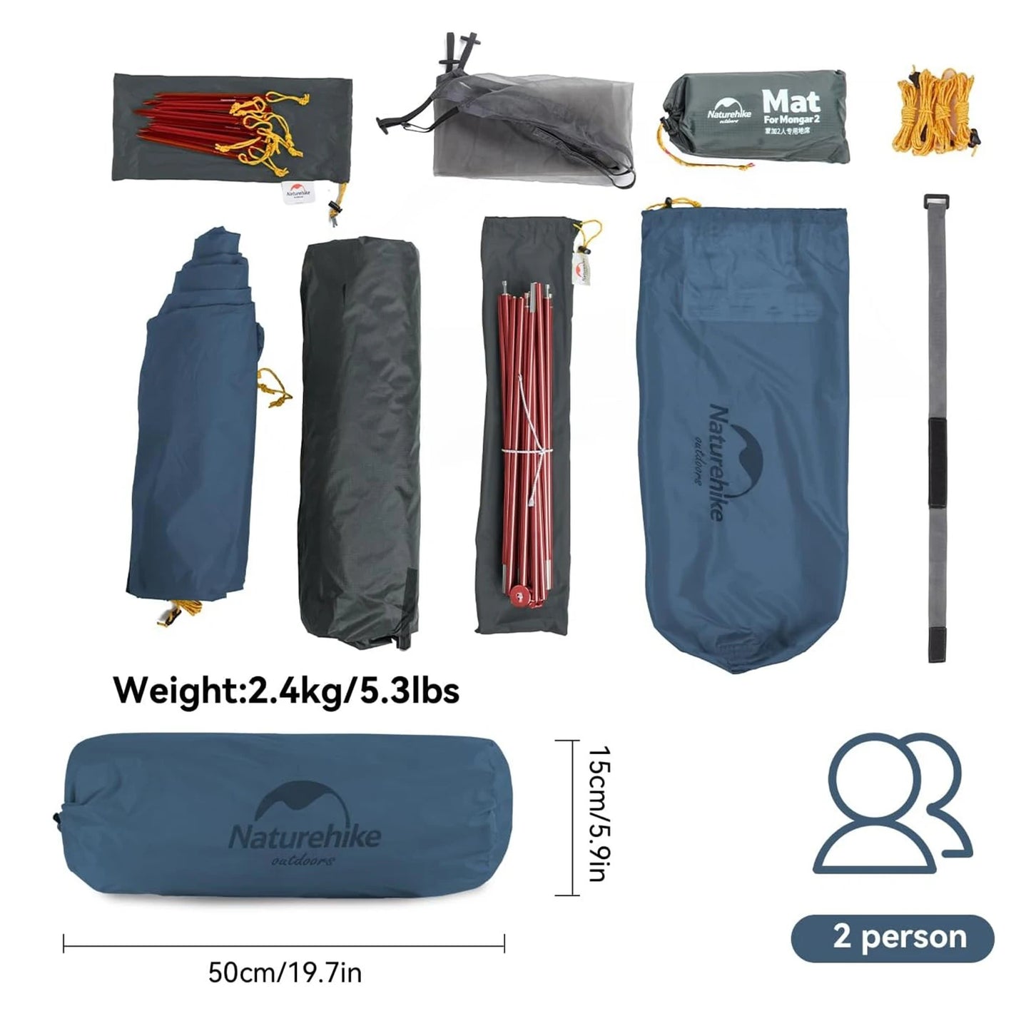 Naturehike Mongar Ultralight Tent Waterproof PU3000mm Outdoor Travel
