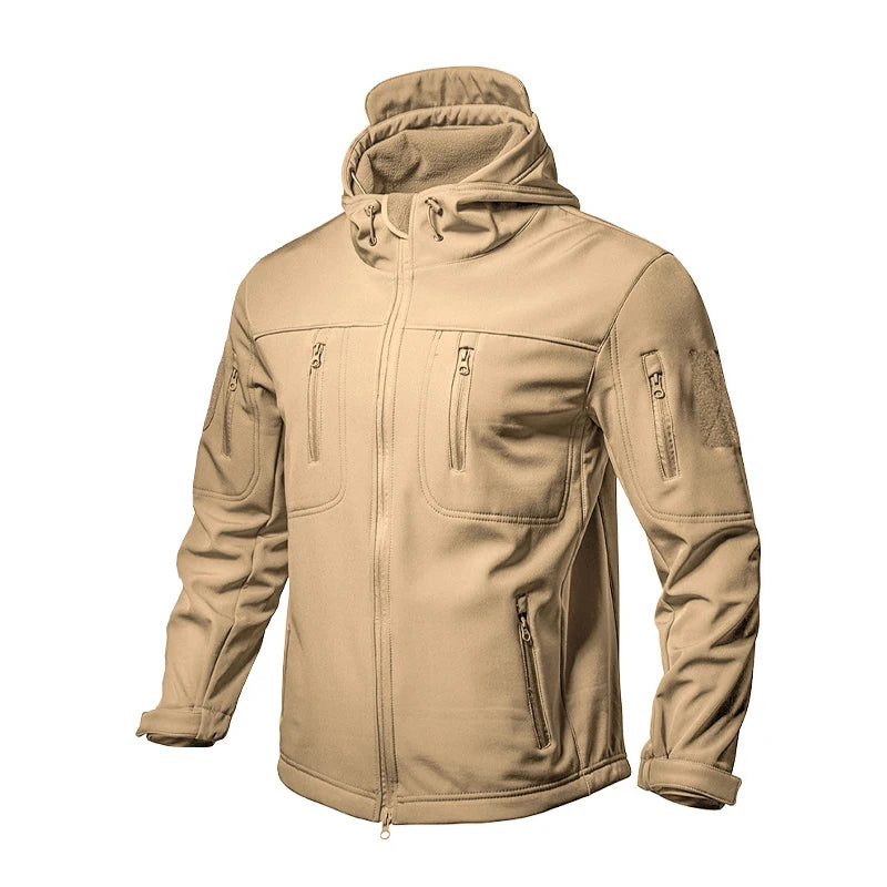 Chrck Men's Waterproof Windproof Softshell Hiking Jacket Set With Fleece