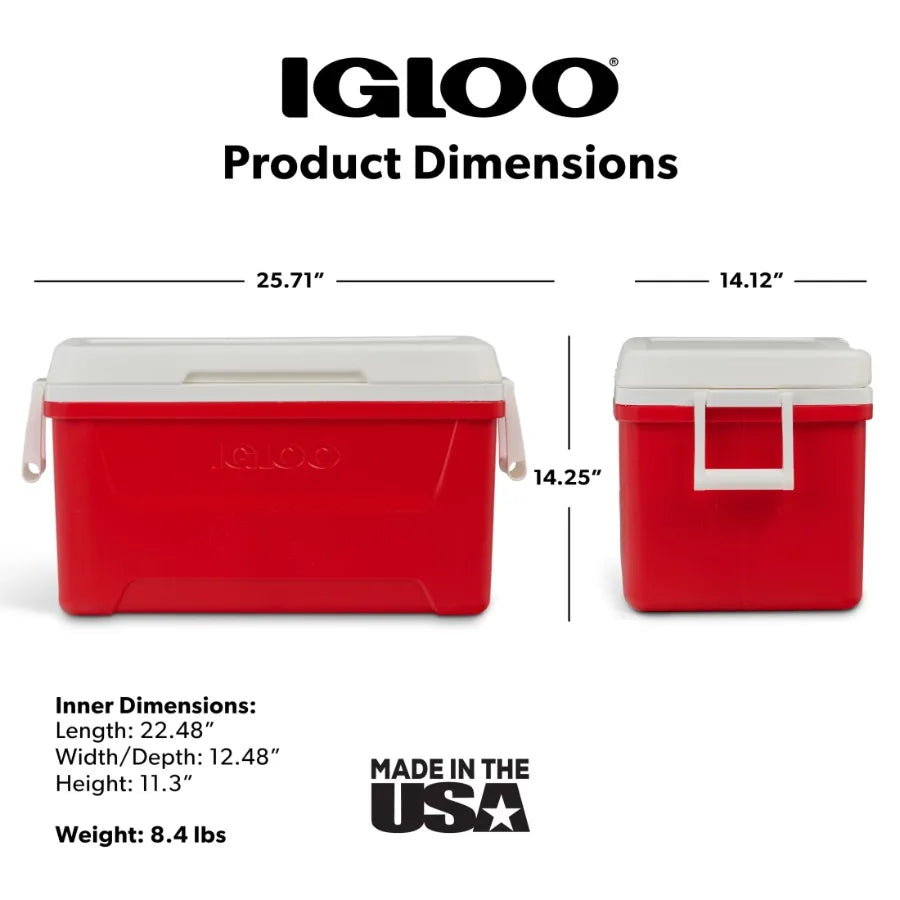 Hard Sided Ice Chest Cooler For Outdoor Camping Tailgating Insulated