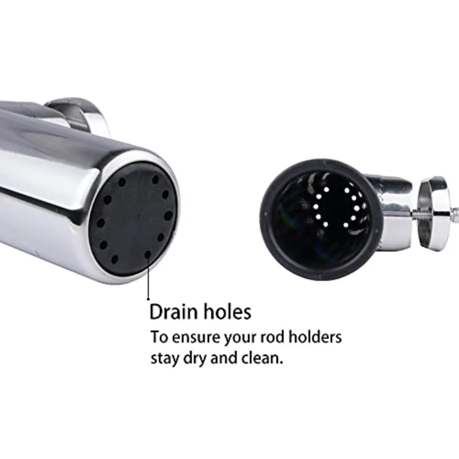 Stainless Steel Boat Rail Mount Fishing Rod Holders Clamp On 2 Pack