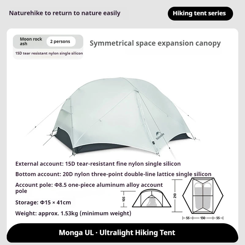 Naturehike Mongar UL Camping Tent Three Season Waterproof Lightweight Nylon