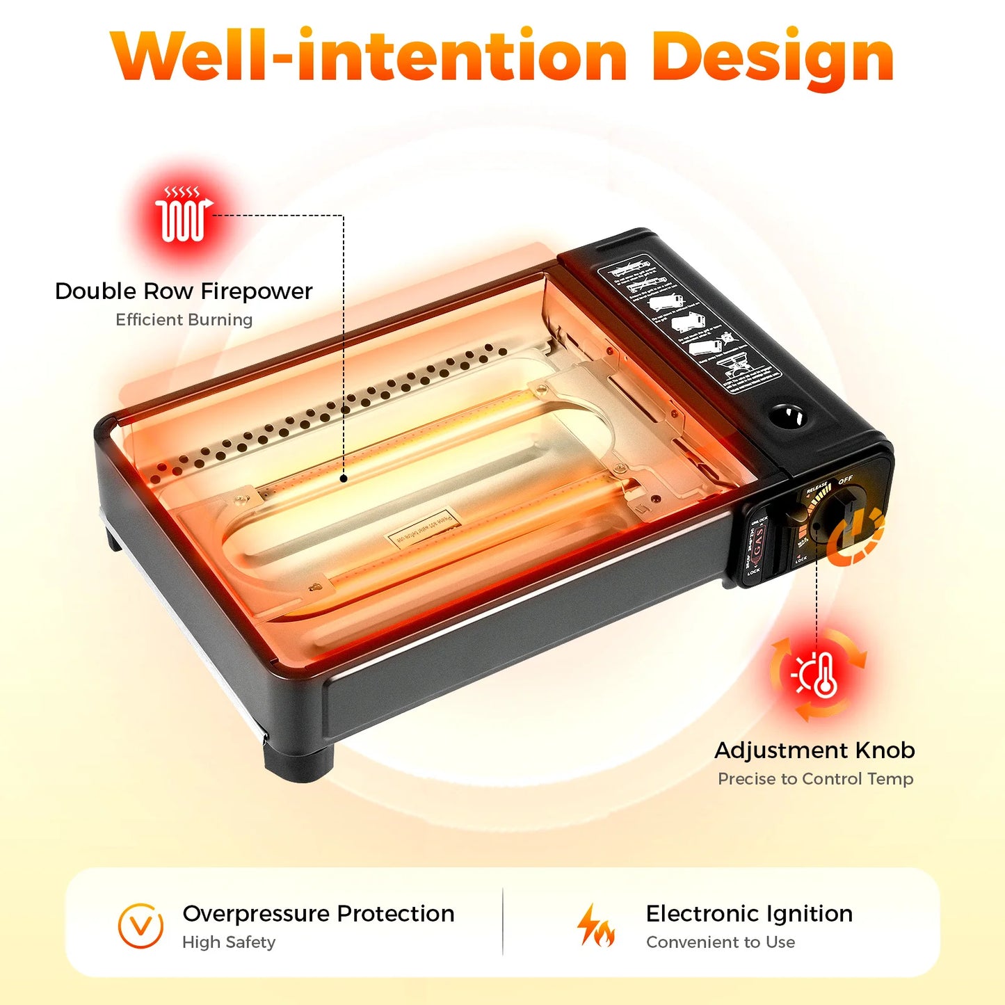 Portable Camping Gas Stove With Ignition For Hiking And Trekking