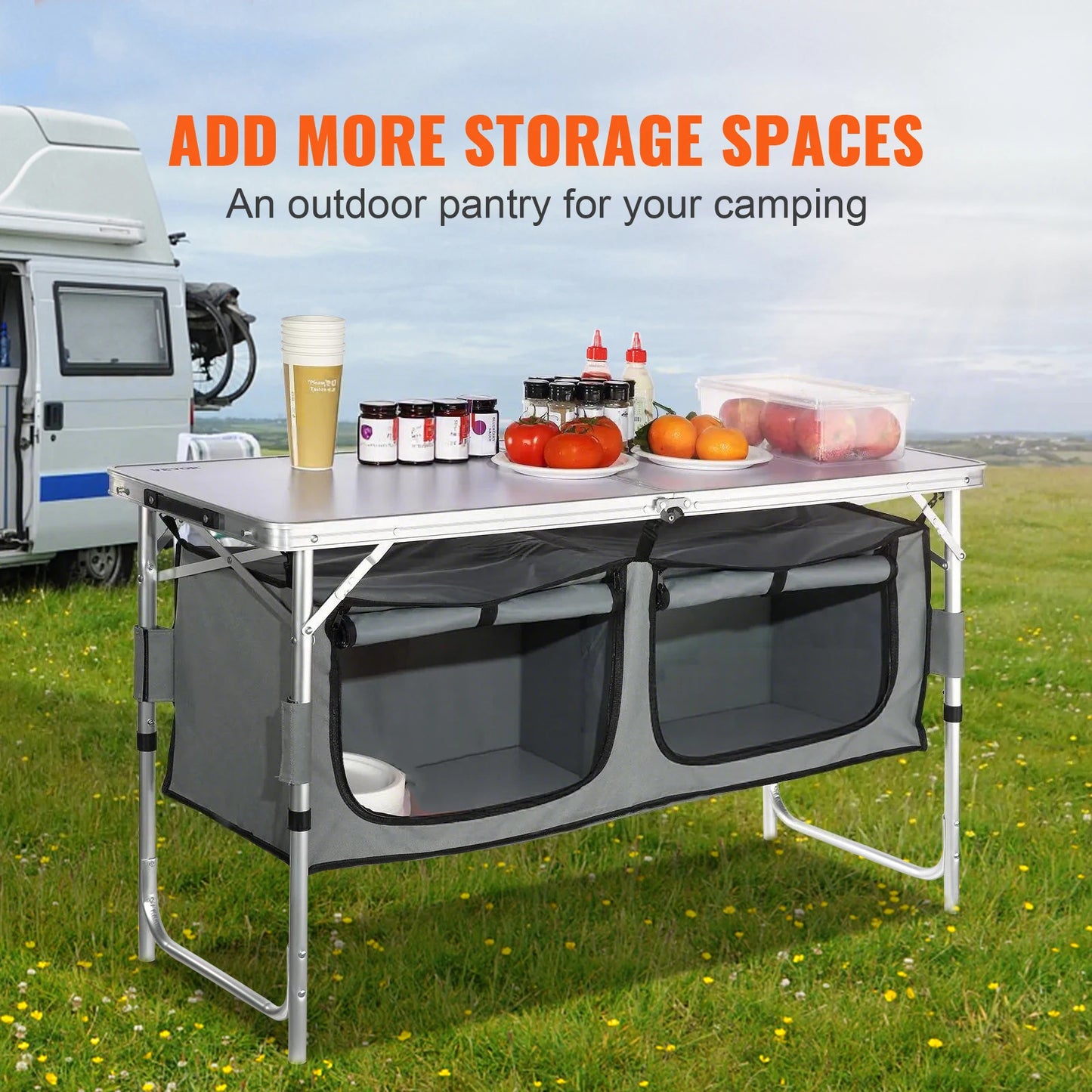 SucceBuy Folding Camping Kitchen Table Quick Setup For Outdoors
