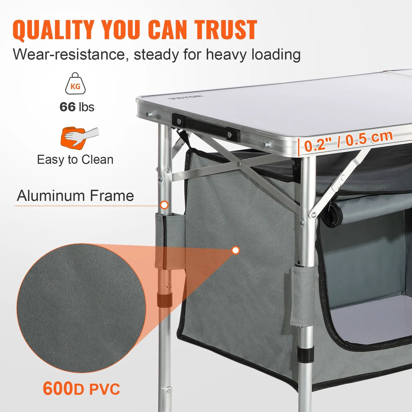 SucceBuy Folding Camping Kitchen Table Quick Setup For Outdoors