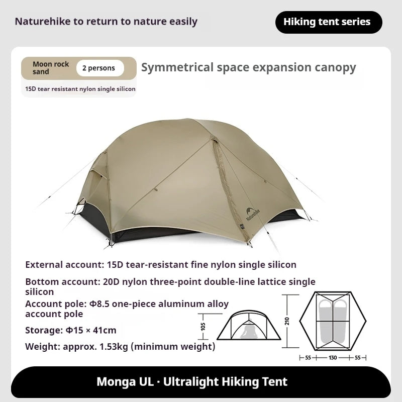 Naturehike Mongar UL Camping Tent Three Season Waterproof Lightweight Nylon