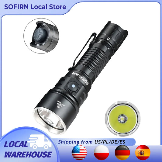 Sofirn SK40 SFT70 LED Flashlight 3200 Lumen Spotlight 580m Range