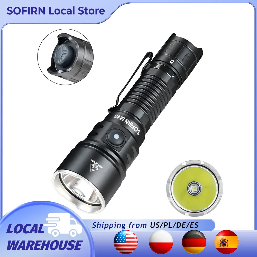 Sofirn SK40 SFT70 LED Flashlight 3200 Lumen Long Range Spotlight