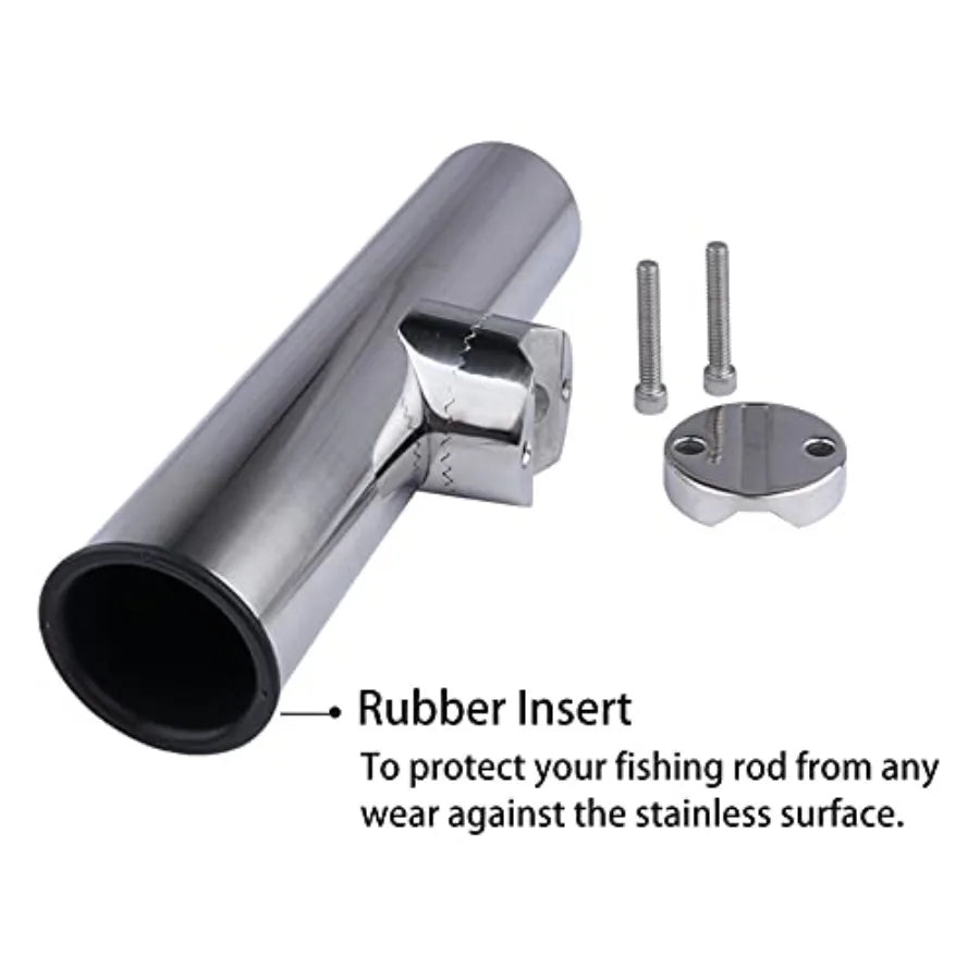 Stainless Steel Boat Rail Mount Fishing Rod Holders Clamp On 2 Pack