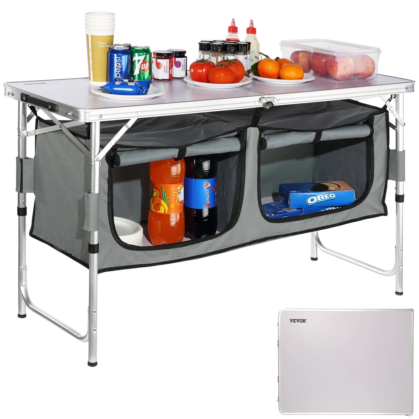 SucceBuy Folding Camping Kitchen Table Quick Setup For Outdoors
