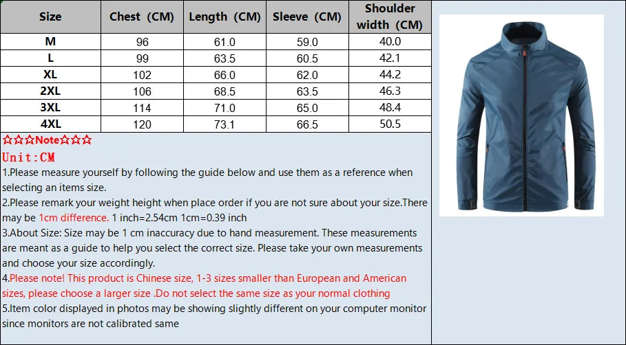 MoonSpecial Men's Breathable Waterproof UV Protection Jacket