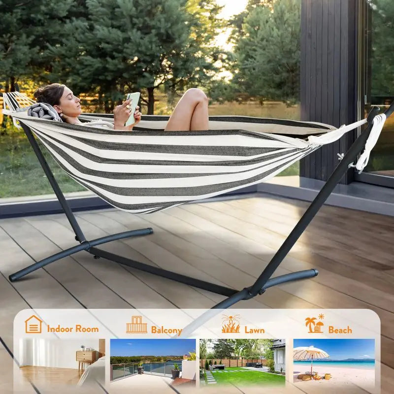 GYROOR Adjustable Stand Hammock With 600Lb Capacity And Storage Bag