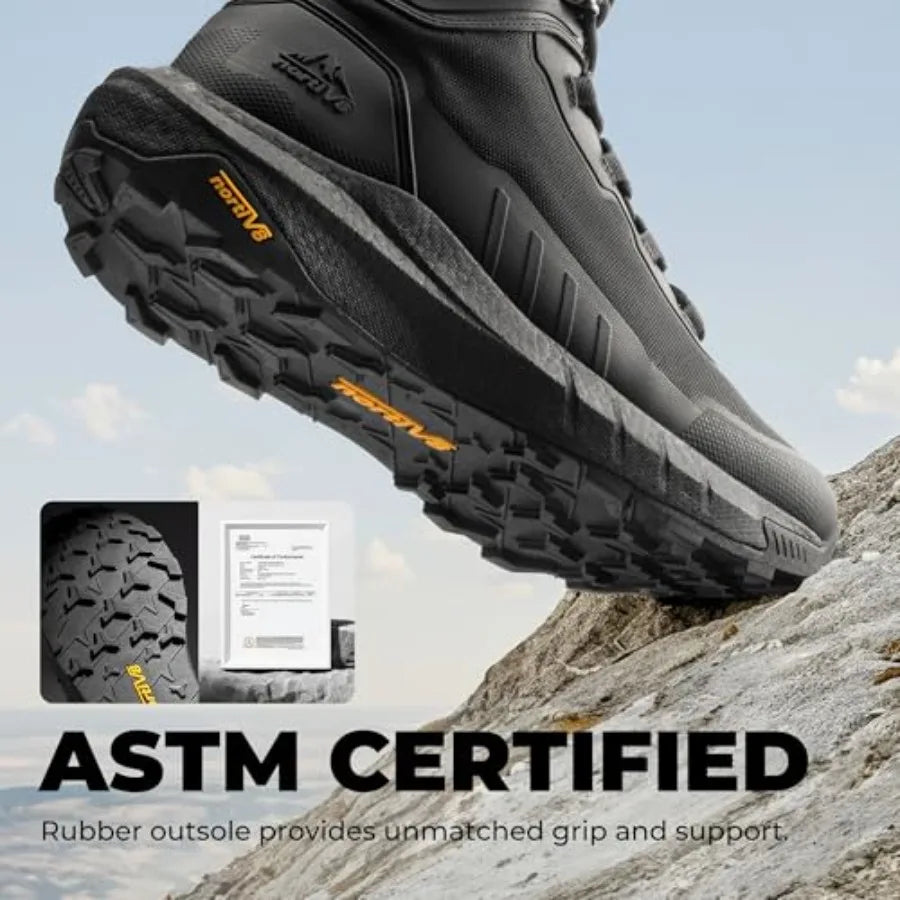 NORTIV 8 Tactical Hiking Boots Unisex Side Zip Arch Support