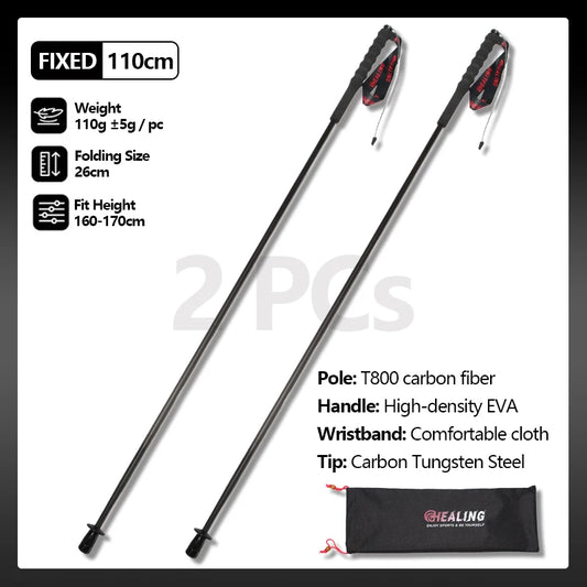OKHEALINGCN Ultralight Carbon Fiber Trekking Poles 2 Pack