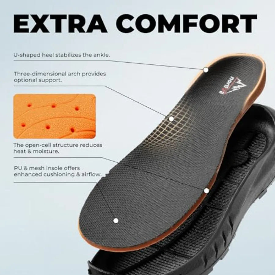 NORTIV 8 Tactical Hiking Boots Unisex Side Zip Arch Support