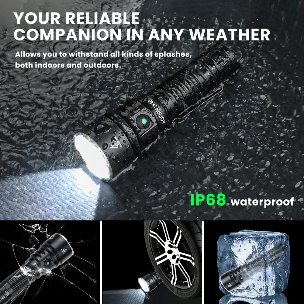 Sofirn SK40 SFT70 LED Flashlight 3200 Lumen Long Range Spotlight