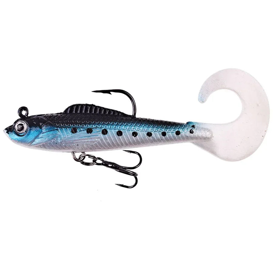 6 Pack Soft Silicone Wobblers For Sea Bass Pike Carp