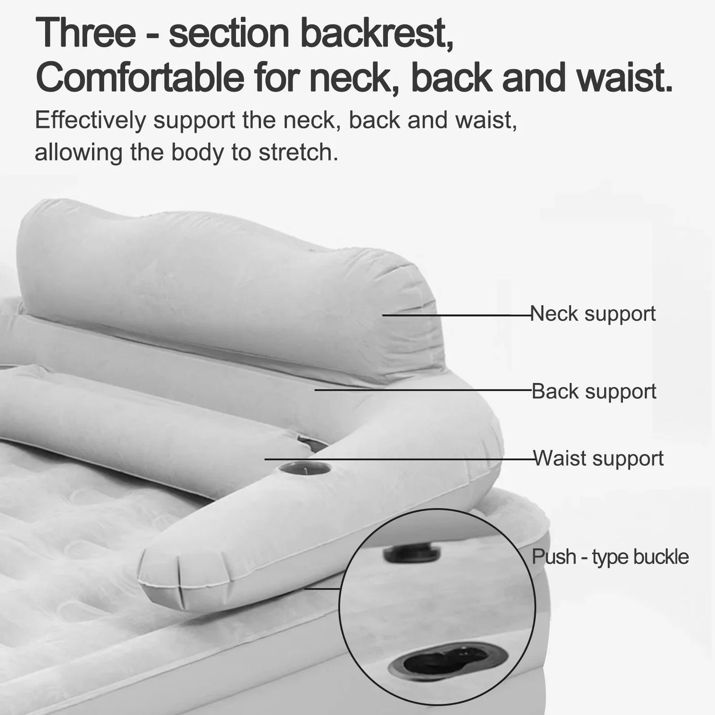 2 Person Built-In Pump Camping Mattress PVC Inflatable