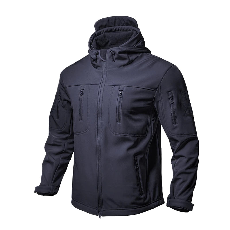Chrck Men's Waterproof Windproof Softshell Hiking Jacket Set With Fleece
