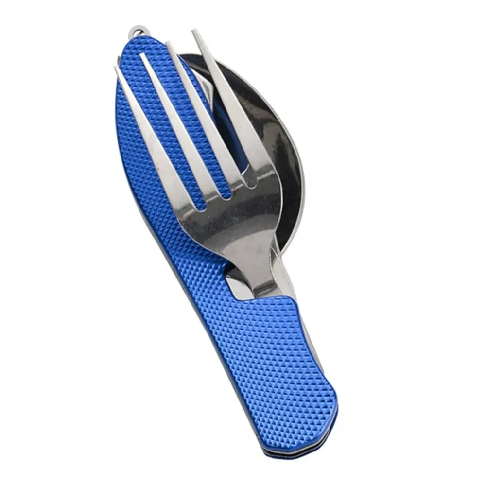 Foldable Camping Utensil Set Knife Fork Spoon For Outdoor Travel