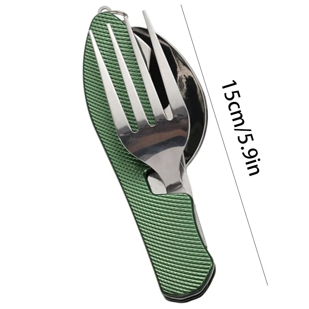 Foldable Camping Utensil Set Knife Fork Spoon For Outdoor Travel