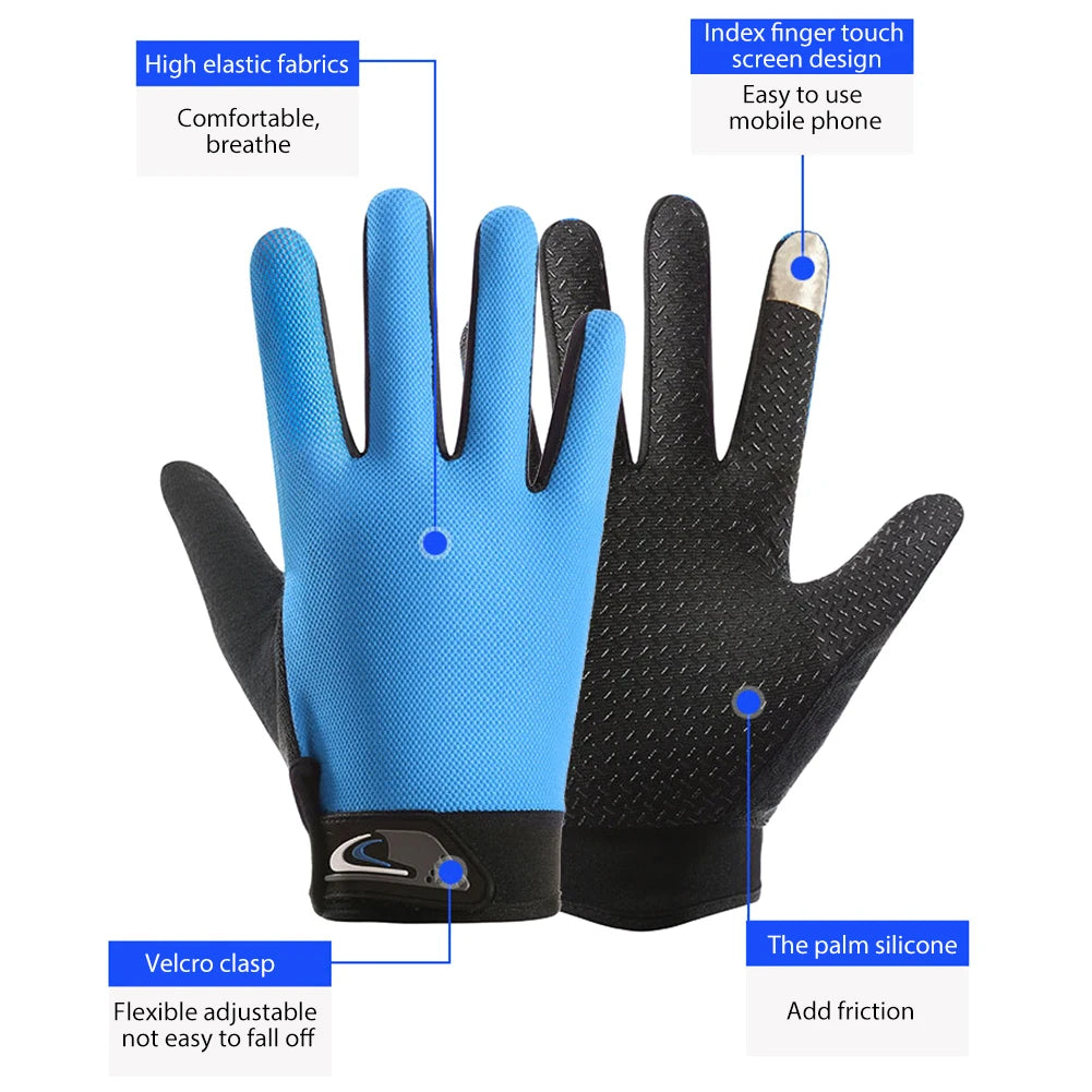 Breathable Full-Finger Fishing Gloves Anti-Slip Touchscreen for Men and Women